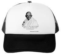 Mahatma Gandhi India Gorra De Béisbol Unisex Blanca Ajustable White Unisex Baseball Cap