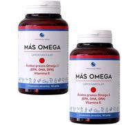 Mahen Mas Omega Punto Rojo - Pack Ahorro 2 x 180 Cápsulas - Complemento Alimenticio - Aceite de Pescado 1000mg con EPA y DHA y Vitamina E