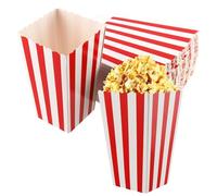 MAHIONG 120 cajas pequeñas de papel para palomitas de maíz, cajas de regalo de palomitas de maíz a rayas rojas y blancas, cajas clásicas de palomitas de maíz para fiestas, noches de películas,