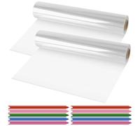 MAHIONG 2 rollos de celofán transparente de 80 cm x 50 m con 50 lazos coloridos de 3 mm de grosor, para envolver cestas de regalo de Navidad, cumpleaños, ramo de flores