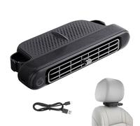 Mahiot Ventilador portátil para asiento de coche, ventiladores USB para coche que soplan aire frío con 3 modos de velocidad, doble ajustable de 180° (Diseño en cuadrícula)