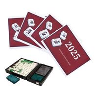 Mahjong americano resistente al agua: guía de clasificación de reglas 2025, punteros impresos grandes con notas, papel laminado grueso con revestimiento, artículos de papelería interactivos