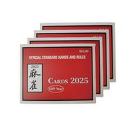 Mahjong Cards 2025, juego de referencia de regla de impresión grande de 4 piezas, 4,72 x 6,1 x 0,79 pulgadas, puntuación Mahjong fácil de leer y guía manual para principiantes, práctica, juego de