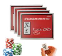 Mahjong Cards 2025, tarjeta de regla de Mahjong, referencia de impresión grande, fácil, accesorio de juego, ideal para principiantes, viajes, práctica, torneo, liga, 4.72 x 6.1 x 0.79 pulgadas