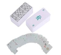 Mahjong Cards - Juego de cartas de mahjong portátil, diseño de mosaico de símbolos fácil de leer, juego de viaje ligero y antideslizante | Divertido juego de cartas de estrategia para amigos, fiestas