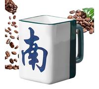 Mahjong Ceramic Mug - 400ml Chinese Style Coffee Cup, Novelty Water Mug for Women, Men, Family, Friends | Mahjong Theme Water Cup Home Kitchen Travel Work | Desk Decoration Gift Set