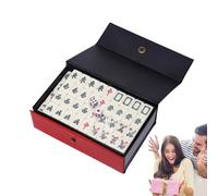 Mahjong Chinese Game Set, 144 Azulejos de Mahjong numerados en un pequeño conjunto de juguetes tradicionales fáciles de transportar para juegos de estilo chino, juego