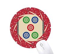 Mahjong Circle puntos 5 Tile pattern Wheel mouse pad de goma roja redonda