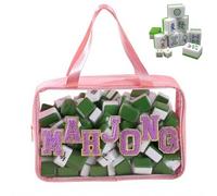 Mahjong de Transporte - vacía de PVC con asa, de Gran Capacidad para Noche de Juegos, Viajes al Aire Libre, Centro comunitario, Hombres, Jugadores, torneos, Playa, Camping, Mujeres