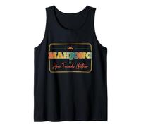 Mahjong es cómo los Amigos se reúnen Noche de Juegos sociales Vintage Camiseta sin Mangas
