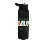 Mahjong Game Lover Mah Jong Players Graphic Mahjong Stainless Steel Insulated Water Bottle