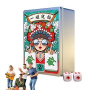 Mahjong - Juego de cartas de viaje Mahjong | 146 piezas/set Juegos Majhong Americanos,Poker portátil con impresión de gran tamaño engrosado, Mah Jongg chino impermeable, juegos Majhong America