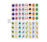 Mahjong Juego de viaje Mahjong - Juego Mahjong Juego de estrategia - Mahjong con bandera nacional, 64 ladrillos de construcción, juegos de sociedad portátiles con azulejos Mahjong para div