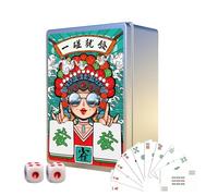 Mahjong Mahjong - Juego de cartas de Mahjong, 146 unidades/set de Majhong American Majhong, poker de mano de impresión grande, impermeable chino Mah Jongg, juegos americanos de Majhong para jugar al