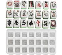 Mahjong Mold, Silicone Easily Demoulded, Interactive Food Grade BPA Free | Baking Cake Mould Women Craft Lovers DIY Resin Jewelry Making Handmade Game Night Home, Party Fun, Creative Tile Set
