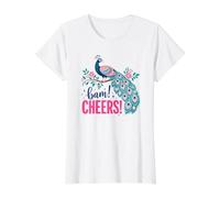 Mahjong Pavo Real Bird Bam Saludos Camiseta gráfica económica, Mujer, Blanco, S