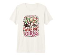 Mahjong Player Azulejos Mahjong con Mis Chicas Camiseta Premium