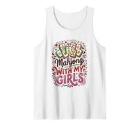 Mahjong Player Azulejos Mahjong con Mis Chicas Camiseta sin Mangas