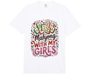 Mahjong Player Azulejos Mahjong con Mis Chicas Comfort Colors Adult Heavyweight T-Shirt