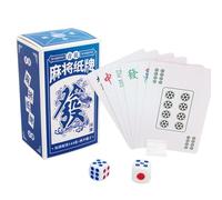 Mahjong Playing Cards - Juego De Solitario Portátil | Baraja De Cartas Impermeable De Viaje | Mini Juego De Mahjong De Viaje De 144 Piezas | Para Los Adultos Mayores De Los Amigos Que Reúnen El Pájaro