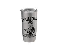 Mahjong porque el asesinato está mal Vaso térmico de acero inoxidable de doble pared