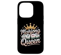 Mahjong Queen Funny Mahjong La Felicidad está Jugando Mahjong Carcasa para iPhone 14 Pro