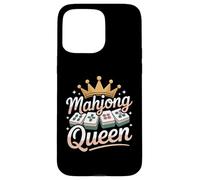 Mahjong Queen Funny Mahjong La Felicidad está Jugando Mahjong Carcasa para iPhone 15 Pro MAX