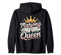 Mahjong Queen Funny Mahjong La Felicidad está Jugando Mahjong Sudadera con Capucha