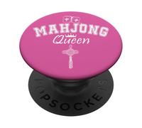Mahjong Queen of Tiles Mahjong Queen Crown It's Mahjong Time PopSockets PopGrip Adhesivo