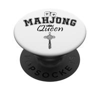 Mahjong Queen of Tiles Women Mahjong Queen Crown Mahjaholic PopSockets PopGrip Adhesivo