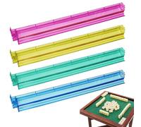 Mahjong Rack Con Traficantes De Drogas, Comerciantes De Azulejos Mahjong, Pushers Mahjong Bastidor Multicolor | Juego De 4 Accesorios De Juegos De Mesa De Acrílico, Organizador De Almacenamiento De