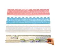 Mahjong Racks, 4 Pieces Non Slip Acrylic Holder Pushers, 17.48x2.36 in Device with Secure Grip, Rack Gear with Quick Setup, Household Supply Accessory for Home Travel Tabletop Practice Player Indoor