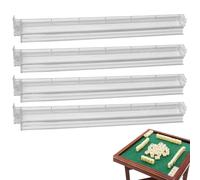Mahjong Racks with Pushers, Acrylic Tile Holder Set, 4-Piece Mahjong Organizer, Sturdy and Stylish, Perfect for Parties, Board Games, Game Night Accessories, (Acrylic)