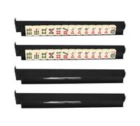 Mahjong Racks with Pushers | Game Tile Holders For Dominoes Strategy Set | Four game racks with integrated pushers hold tiles securely during play. Arranges game tiles for strategy .