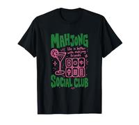 Mahjong Social Club Mahj Rosa y Verde Camiseta