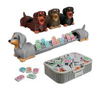 Mahjong-Spielset | 3D-gedruckte Strategie-Spielsteine für Den Schreibtisch | Mit Hunde-förmigem Ständer Und Aufbewahrungsbox | Zahlen-Mahjong-Spielset Für Kinder, Erwachsene, Frauen, Familiar, Party