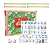 Mahjong Stein-Set - Tradicional Portable Mah Jongg Familienspiel,Classic Mini Mahjong Set,für Frauen Männer Anfänger Familizusammengung Party Outdoor Camping am Meerer Pool Golf In Den Berg