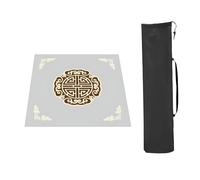 Mahjong table mat Tapetes for Juegos de Mesa, Engrosados con Bolsa de Almacenamiento, tapete Mahjong Antideslizante y con reducción de Ruido, for Juegos de Cartas de póquer, Juegos de Azulejos(Silve