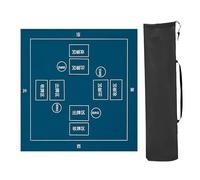 Mahjong table mat Tapetes for Juegos de Mesa, for Mesa con Reglas, tapete de Mahjong Engrosado Antideslizante y con reducción de Ruido, for Juegos de Mahjong y Juegos de póquer(Blu,80x80cm(31.49x31 49