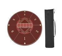 Mahjong table mat Tapetes for Juegos de Mesa, Redondos con Borde, tapete for Juegos de Mahjong Antideslizante y con reducción de Ruido Engrosado, for Juegos de Cartas de póquer Mahjong(Rosso,80x80cm (