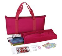 Mahjong Tile Set, 166 Tiles Travel Mahjong Set, Melamine Beautiful and Portable Design, Includes Rulers and Dice, Perfect for Playing and Learning, Ideal for Women, Adults, and Beginners, 30x22.5x13cm