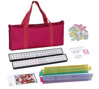 Mahjong Tile Set - Carrying Case Tiles, Travel Mahjong Tool | Juego suave y fácil con exquisitos detalles de mano de obra, juego ligero para On The Go Fun, Boost Mental Agility
