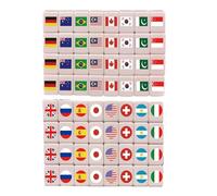 Mahjong Tiles: Juego, Interactivo para Padres e Hijos, Bloques de Patrones de Bandera, Kit de Juego de mosaicos de Estrategia clásico | Informal Familia Amigos Jóvenes Adolescentes Entre