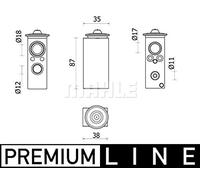 Mahle 70828075 - Válvula de expansión y tubo oriental