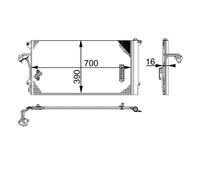 Condensador del aire acondicionado AC 659 000S MAHLE para AUDI PORSCHE VW