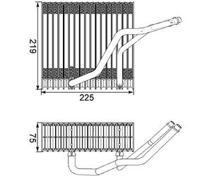 MAHLE AE 38 000S Evaporador aire acondicionado sin válvula de expansión para vehíc. con volante a la izquierda