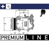 MAHLE Aftermarket Compresor, aire acondicionado para FORD: Fiesta, Focus, C-Max & VOLVO: V50, C30, S40 & MAZDA: 3 (Ref: ACP 54 000P)