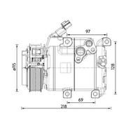 MAHLE Aftermarket Compresor, aire acondicionado para HYUNDAI: H350 (Ref: ACP 1467 000P)