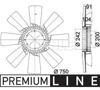 MAHLE Aftermarket Hélice ventilador, refrigeración del motor (Ref: CFW 49 000P)