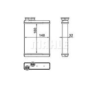 MAHLE AH 265 000S Radiador de calefacción Radiador de Calefaccion Radiador de Calefaccion
